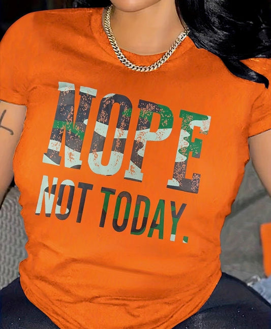 Nope Not Today (Orange/Camo) T-Shirt